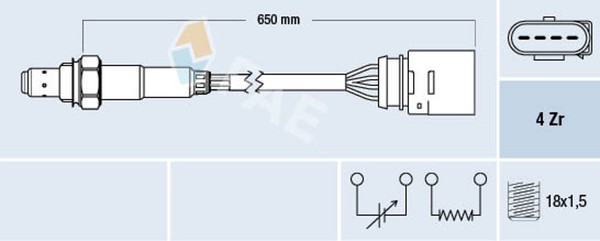FAE Lambdasonde Sensor Abgassteuerung 77200 FüR Audi 8L1 Fabia Cordoba Golf Polo-image