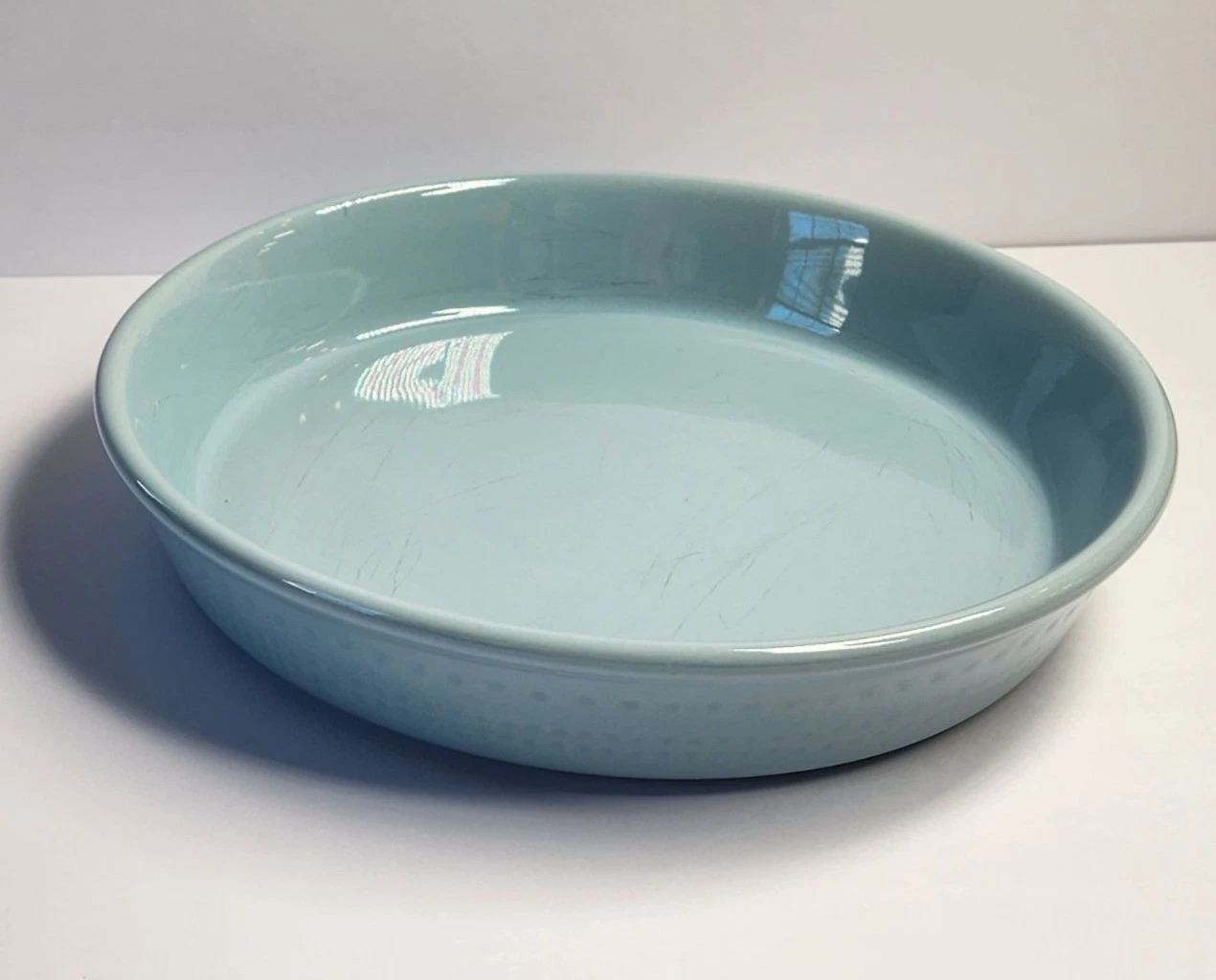KATE SPADE WILLOW DRIVE LENOX BABY POWDER BLUE PIE dish ROUND PLATE BAKER 10 in.