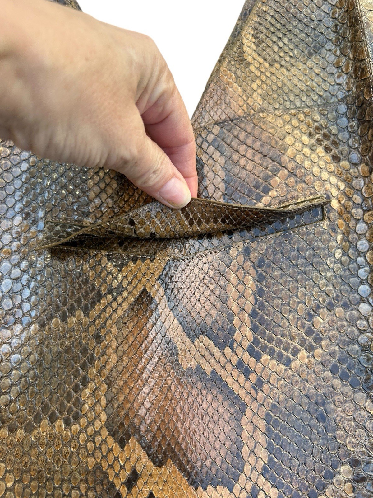 NANCY GONZALEZ  PYTHON SHOULDER STRAP HOBO HANDBAG - image 3