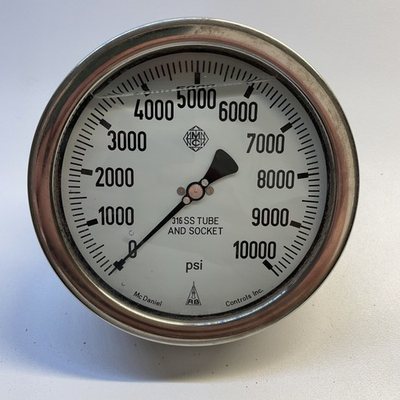 #ad McDaniels Controls 6” Dial Liquid Filled Pressure Gauge 0 10000 PSI Back FPL GF $99.99