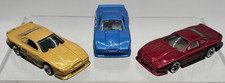 Vtg 1997 Hot Wheels Diecast Car Mustang Cobra Blue Gold Metallic Red 3 Lot