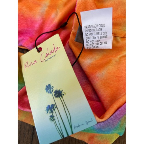 Neu mit Etikett Regenbogen Batik gerafft freches Hipster Bikiniunterteil in LARGE von Pina Colada - Bild 3 von 8
