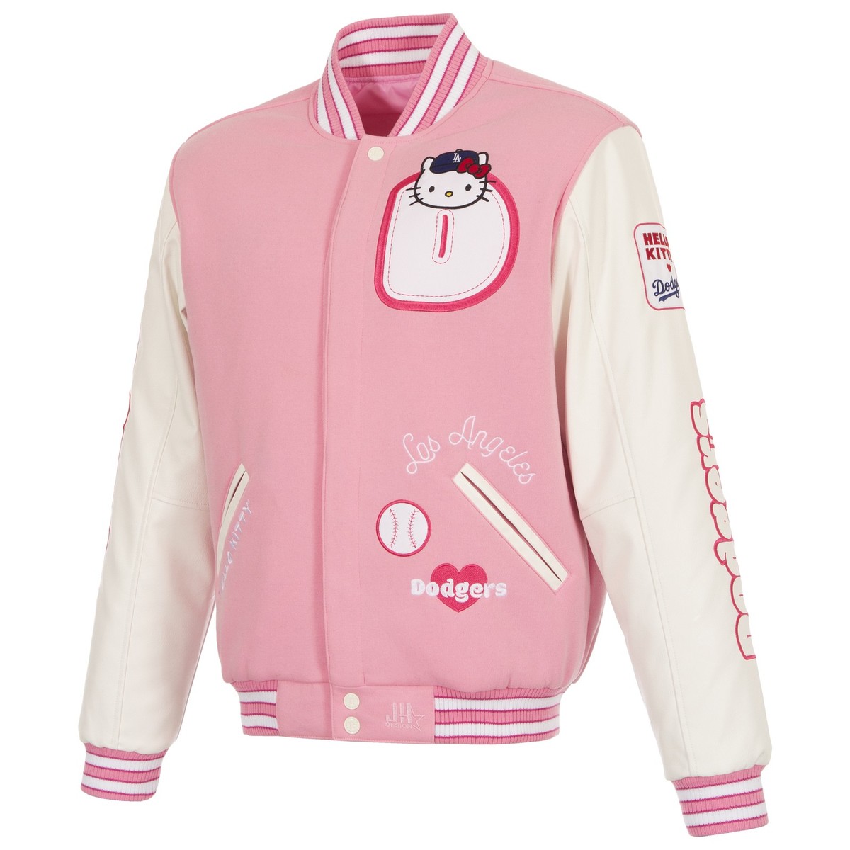 Men's JH Design Pink Los Angeles Dodgers x Hello Kitty Reversible