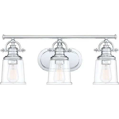 Grant 3 Light Transitional Bath Vanity - 9.5 Inches high-Polished Chrome Finish - Picture 6 of 6