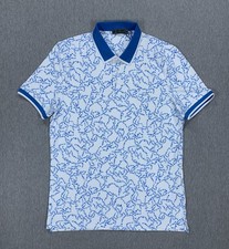 Men's M - G/Fore Star Dust Banded Sleeve Tech Jersey Golf Polo White Blue