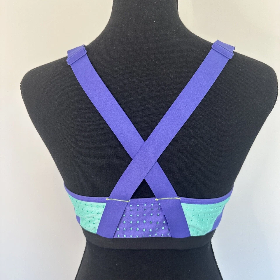 SUJETADOR DEPORTIVO VICTORIA'S SECRET VSX CIERRE CREMALLERA CIERRE FRONTAL SOPORTE 36C MORADO Foto 3 de 4