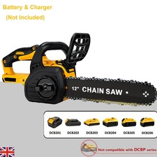 30cm 12" Cordless Chainsaw Brushless For Dewalt 18V/20V Battery Safety Baffles