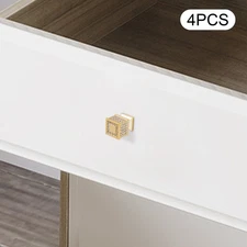 Brass Square Pulls Handles Kitchen Drawer Cabinet Knobs Gold Cupboard Door Pull