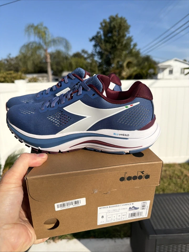 diadora Mythos Blushield 7 Vortice Running  Womens Blue Sneakers Shoes Size 7 - Image 2 of 4
