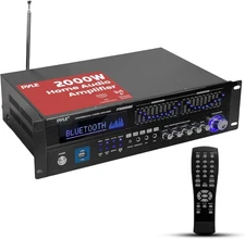 Pyle Bluetooth Hybrid Home Amplifier 6-Channel 2000W Audio Rack Stereo