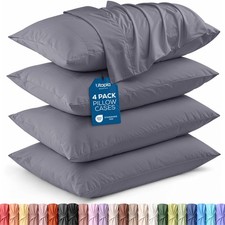 Queen Pillow Cases 4 Pack Soft Microfiber, Fade Resistant, 20x30 Inches