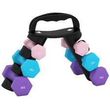 SPORTNOW Dumbbells Set with Storage Rack, 12kg/18kg, Pink