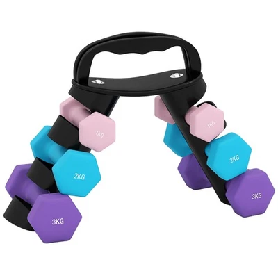SPORTNOW Dumbbells Set with Storage Rack, 12kg/18kg, Pink