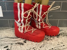 Vintage Benchwarmer Moon Boots 80s Snow Boots Womens 9 Mens 7 Red White Stripe