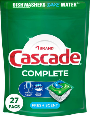 Complete Actionpacs, Dishwasher Detergent Pods, Fresh, 27 Count