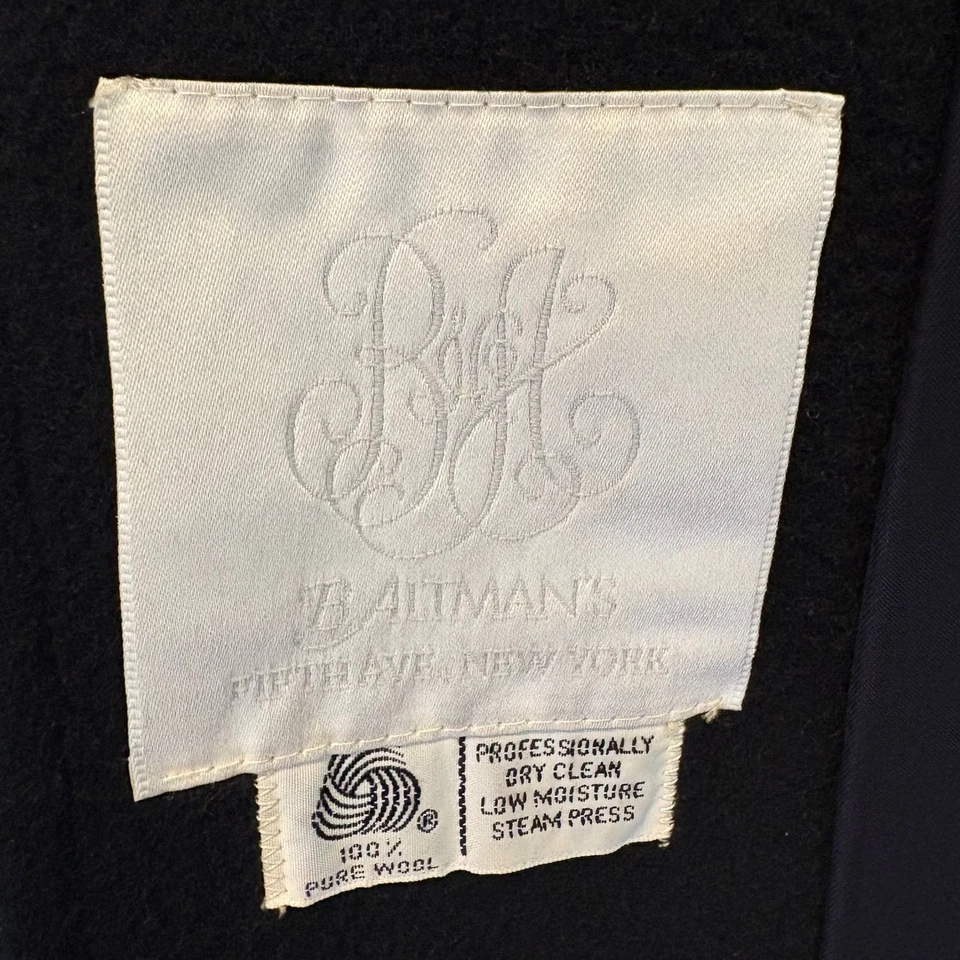 Jaqueta de balanço vintage anos 80 JG gancho 100% lã feminina grande preta pescoço funil EUA - Imagem 4 de 4