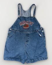 Vintage 90s Micky Mouse Overalls Womens 2XL XXL Denim The Disney Catalog Shorts