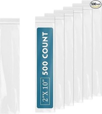- 500 Pcs - 2" x 10" Incense Bags-Resealable Zip Bags for Snack, Necklaces, J