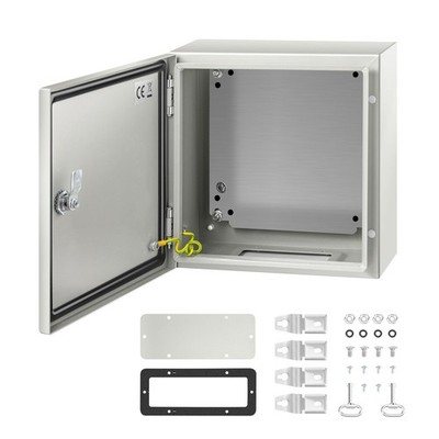 12x12x6in NEMA 4X Steel Electrical Box IP66 Waterproof Gray White