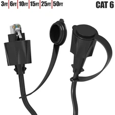 CAT6 RJ45 Outdoor Industrial Ethernet Shielded SFTP Patch Cable Dust Cap LOT