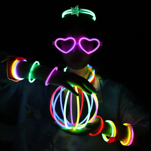 100 Pulseras Collares + Conectores de Pulsera Neón 8 Colores Mezcla 6H - Imagen 9 de 12