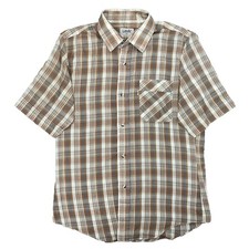 Vtg 70s Women s Levi s Plaid Tab Pocket Short Sleeve Button Up Medium