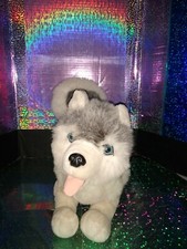   Royal Plush Toys / Siberian Husky Gray White Color Dog w/Blue Eyes 18" Plush 