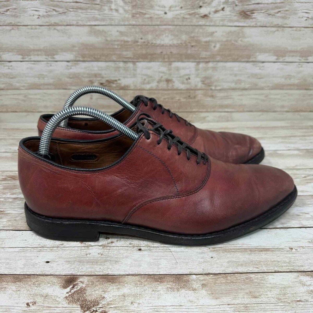 Allen Edmonds Carlyle Burgundy Leather Chili Oxfords Dress  display picture 3