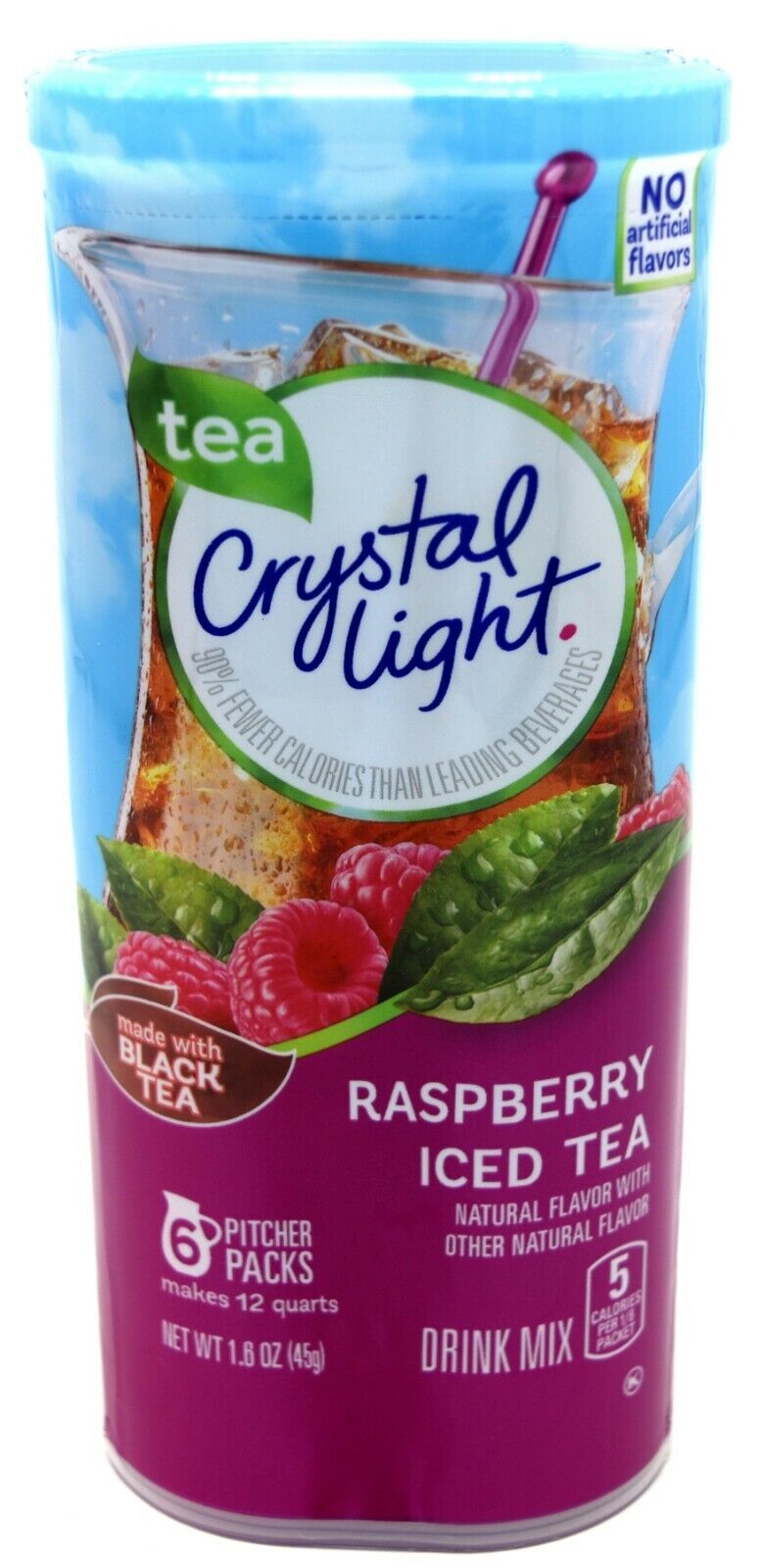 24 12-Quart Canisters Crystal Light Raspberry Iced Tea Drink Mix