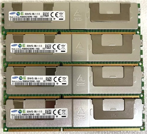 128GB DDR3 Kit 4x32GB LRDIMM Samsung PC3L-12800L Server Memory M386B4G70DM0-YK0 - 第 1/1 張圖片