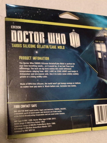Doctor Who Tardis BBC ThinkGeek Stampo per torte gelatina in silicone in confezione 2013 - Foto 4 di 6
