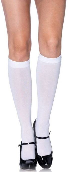 Opaque Knee High Socks Adult White Leg Avenue 5572