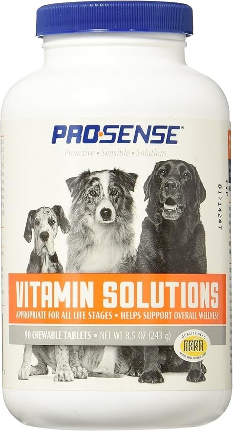 ProSense Vitamin Solutions 90 Count, Chewable Tablets for Dogs, Helps Support Ov