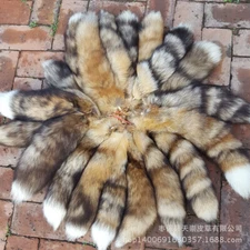42CM Large Fox Tail Real Fox Fur Tail Keychain Fur Tassel Handbag 16.5" Gift