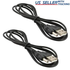 2pcs USB to 3.5mm x 1.35mm Barrel Connector 5V DC Power Cable Jack Male, 5ft