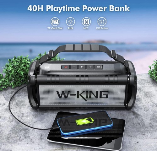 W-KING D8 50W (70W Peak) Bluetooth Speaker, Portable Waterproof 40h Playback! - Picture 3 of 4