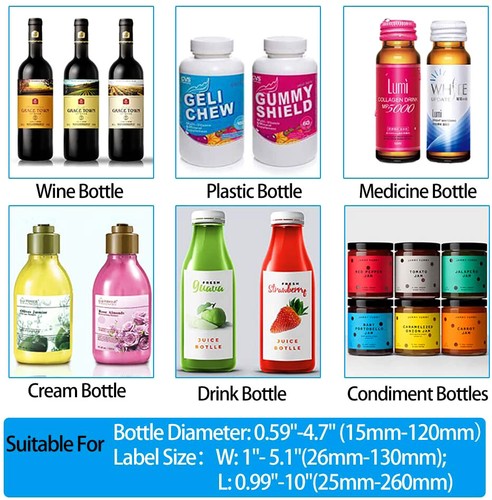 Manual Labeling Machine Label Maker Printer Round Bottle Label Applicator MT-30 - Picture 5 of 11
