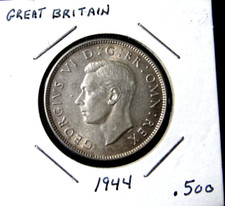 1944 Great Britain Florin .500 Silver Coin Uk England 2 Shilling - Nice