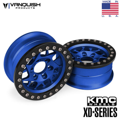 Vanquish KMC 1.9 XD127 Bully Blue w/Black Rings Aluminum Wheels (2) VPS07714 - Picture 1 of 1