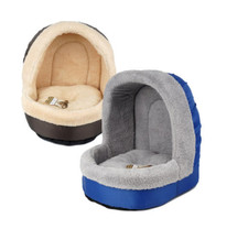 Pet Bed W/ Dome Ceiling Soft  Warm Small/Med Dogs Cats 2 Colors Free Shipping