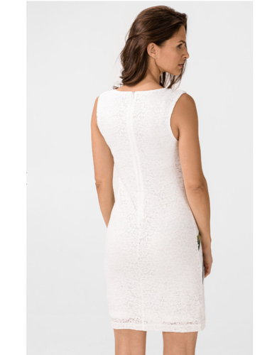 Neu -55% Desigual kurzes Kleid schick Gr. 44 46 Modell EYRE weiß geblümt orange - Bild 4 von 4