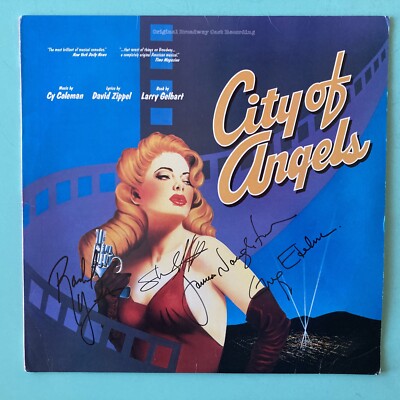 James Naughton  Gregg Edelman +2 Signed City of Angels LP VINYL Broadway 1990