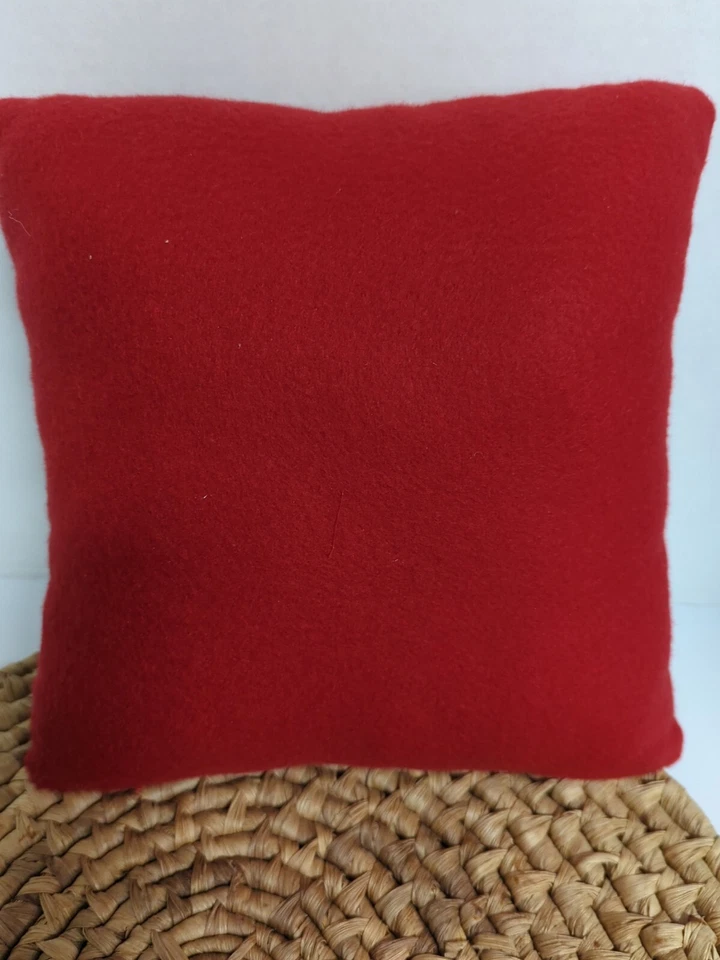 Almohada pequeña de tela de pata de gallo roja y blanca de alce 9"X9" Foto 3 de 3