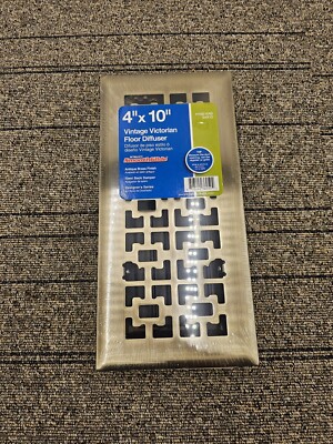 (QTY 2) TRUaire SmoothGlide 4'' x 10'' H166-VAB Vintage Victorian Floor Diffuser