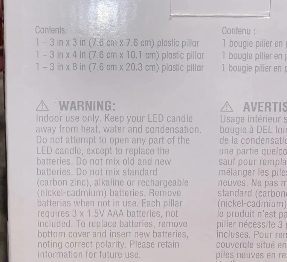 Nuevas velas de pilar LED sin llama en caja, juego de 3 blancas, 3x3, 3x4, 3x8 Foto 3 de 3