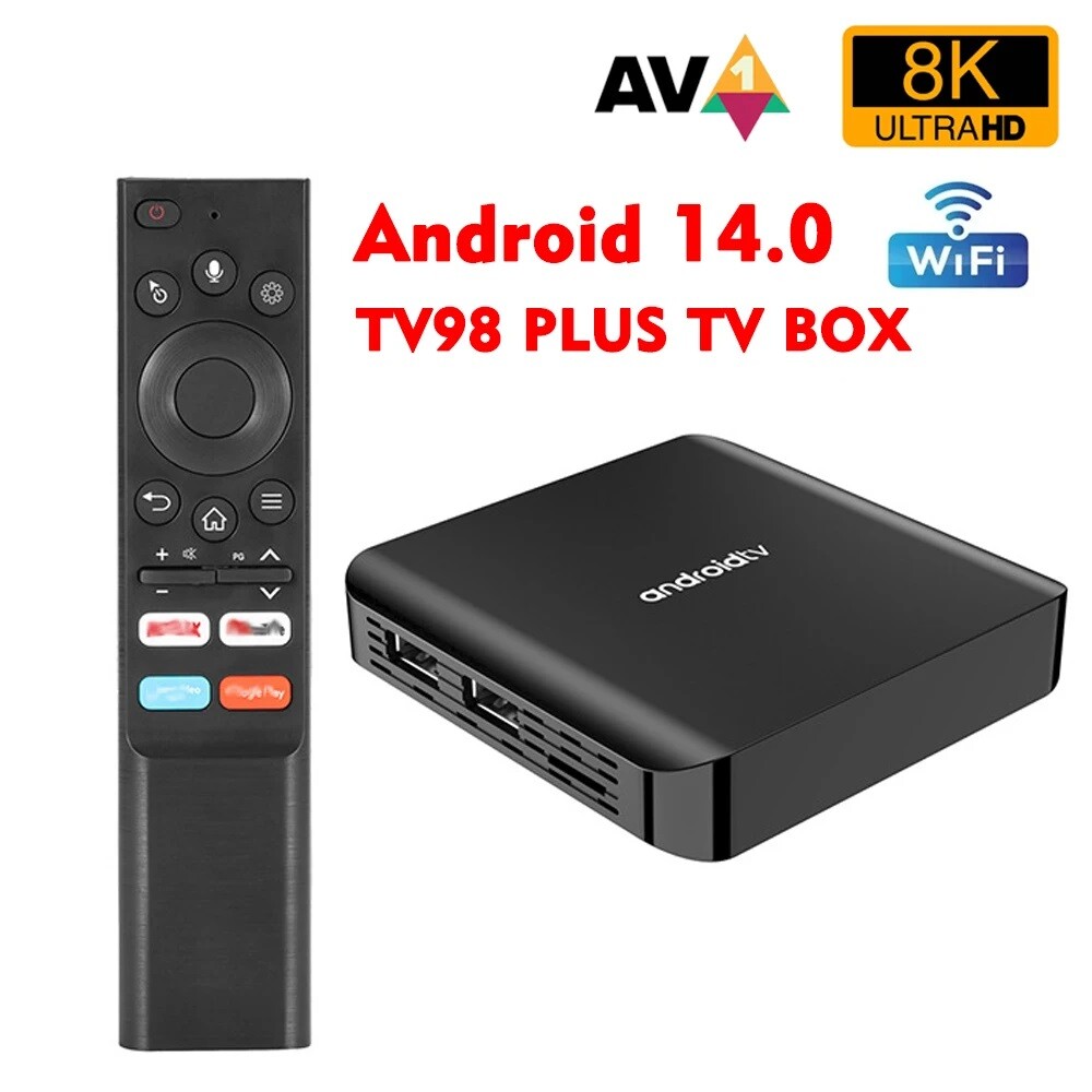 TV98 ATV Plus Smart TV Box Android 14 Dual WIFI 5G Set Top Box Media Player eBay
