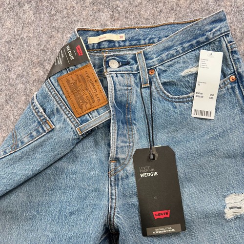 Levi's Wedgie Jeans Womens Size 30x28 Blue High Rise Tapered Leg Premium NEW - Bild 6 von 16