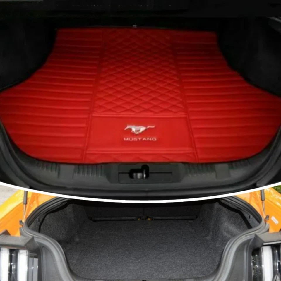Alfombrilla de maletero para Ford Mustang alfombrillas traseras para todo tipo de clima personalizada Foto 3 de 4