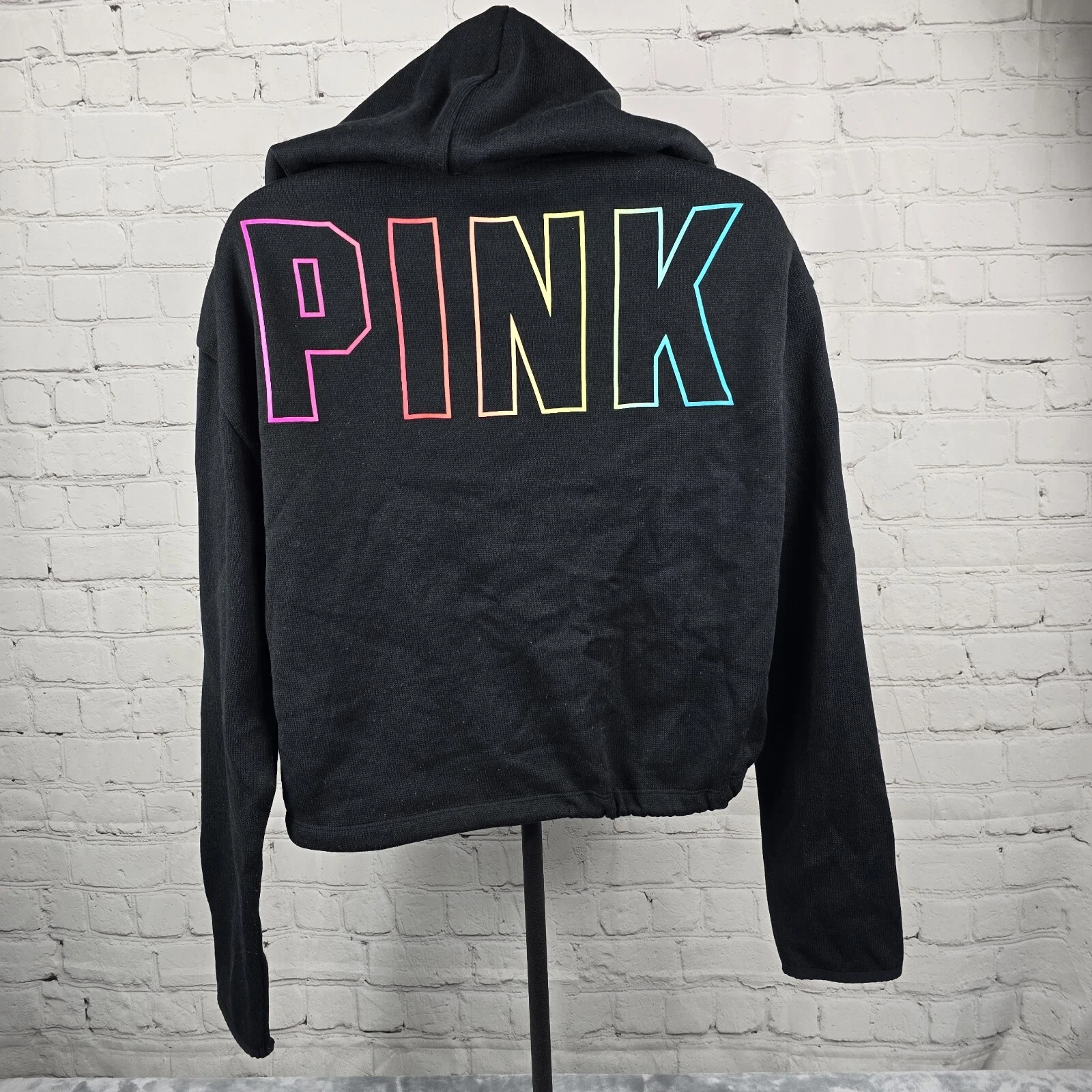 UNDERCOVER Felpa con cappuccio ROSA Victoria's Secret nera manica lunga taglia S