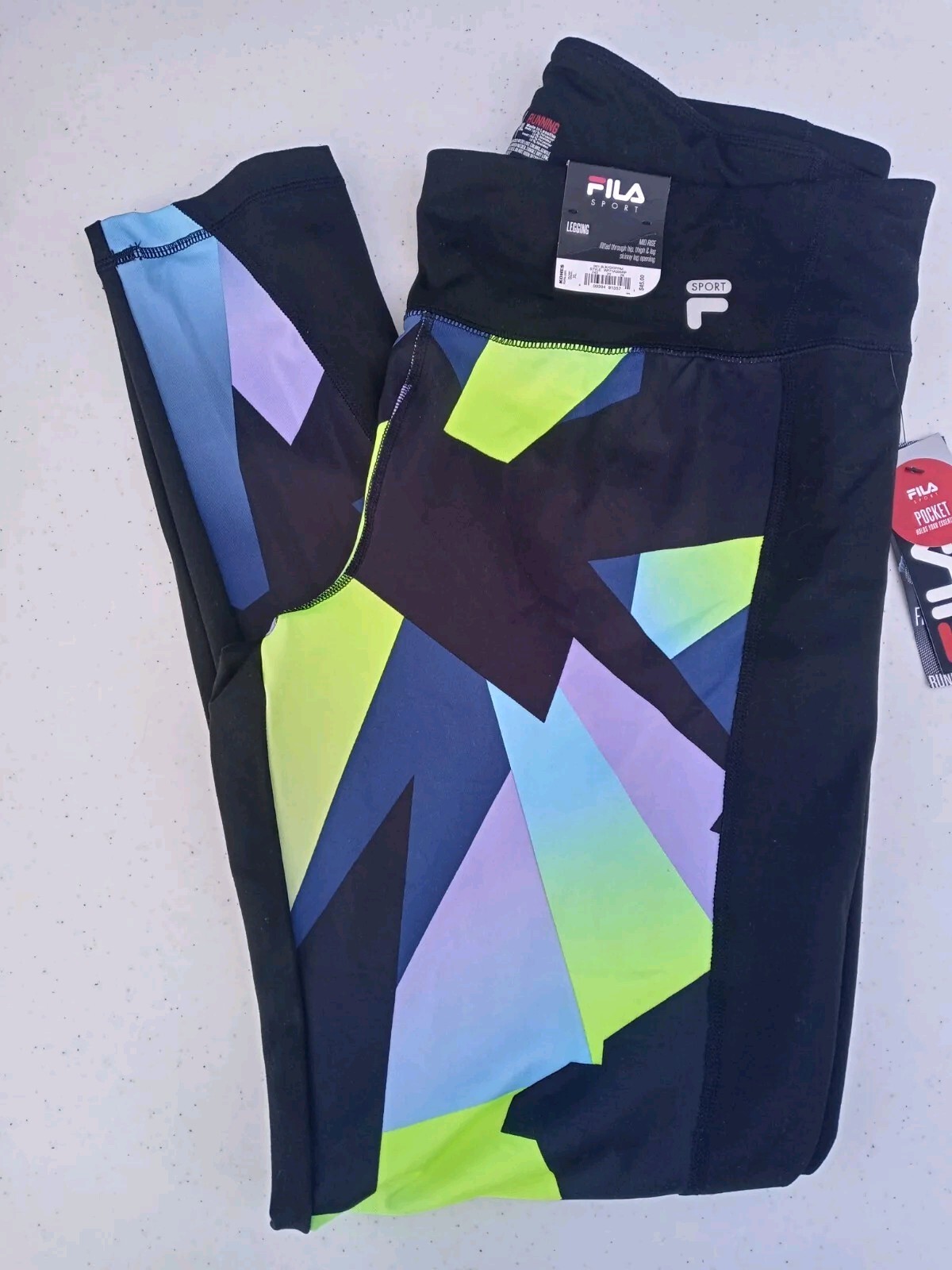 NUOVI XL FILA Sport leggings donna sagomati performance running vita media skinny